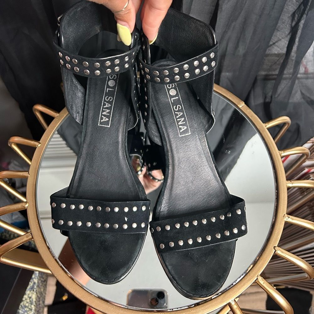 Sol Sana Porter Studded Suede Heel Sandals - Picture 4 of 5